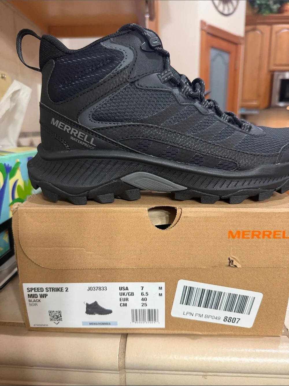 Merrell Men's Black Mid-Height Trail Hiking Boots